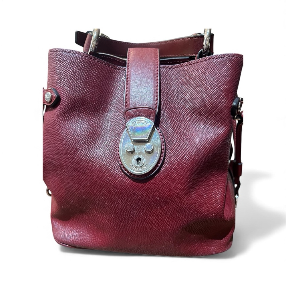 TUMI Burgundy Leather Shoulder or Satchel Handbag in Excellent Condition Rare fi